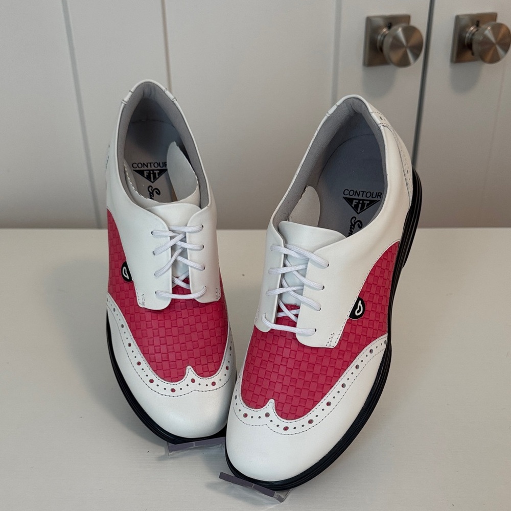 Contour Fit Women's Pink and White Athletic Shoes